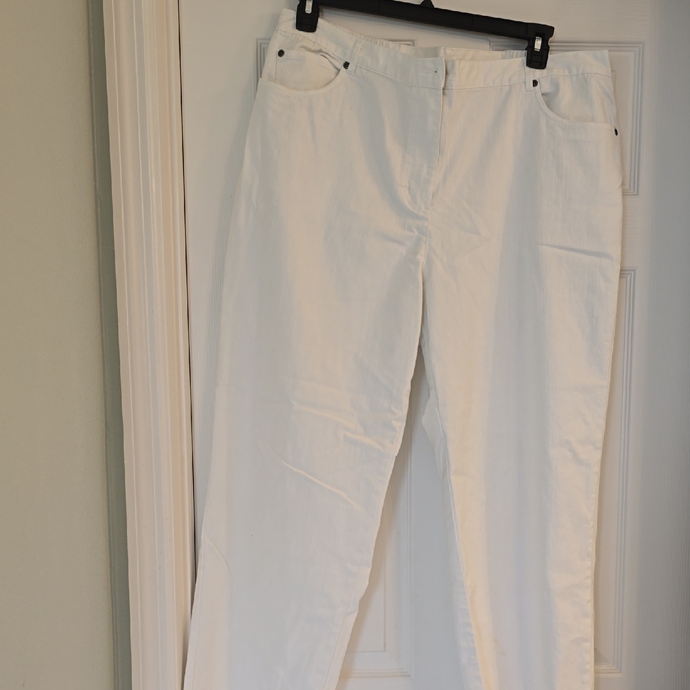 Ruby Rd White Straight Leg Jeans Crisp Denim